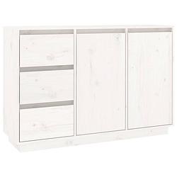 Foto van Vidaxl dressoir 111x34x75 cm massief grenenhout wit