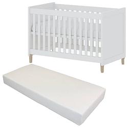 Foto van Cabino baby bed met matras stockholm wit 60 x 120 cm