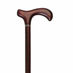 Foto van Classic canes houten wandelstok - beukenhout - bordeauxrood - derby handvat - voor heren en dames - lengte 92 cm