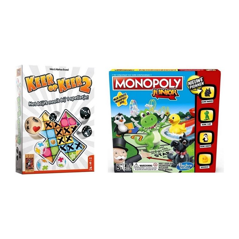 Foto van Spellenbundel - 2 stuks - keer op keer 2 & monopoly junior