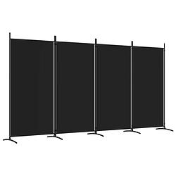 Foto van Vidaxl kamerscherm met 4 panelen 346x180 cm stof zwart