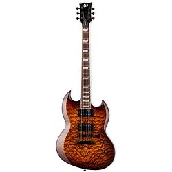 Foto van Esp ltd viper-256 dark brown sunburst elektrische gitaar