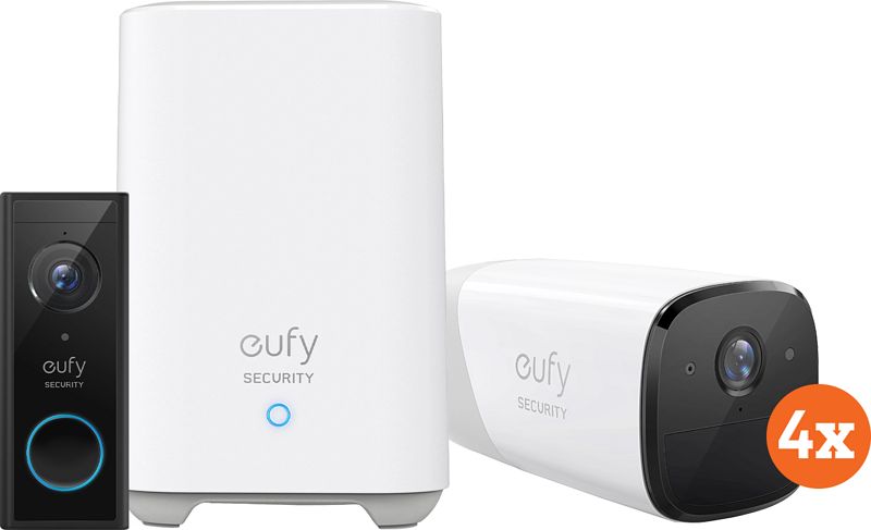 Foto van Eufy by anker eufycam 2 4-pack + video doorbell battery