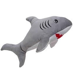 Foto van Pluche speelgoed knuffeldier witte haai van 52 cm - knuffel zeedieren