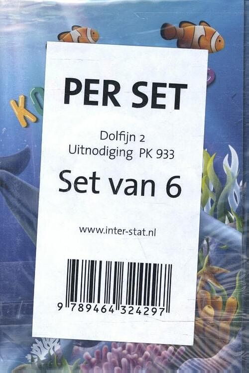 Foto van Uitnodigingen dolfijn 2- pk 933 set van 6 - overig (9789464324297)