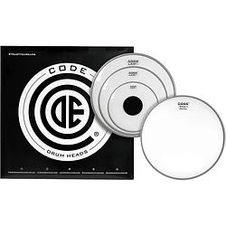 Foto van Code drum heads tplawclrf law fusion pack 10-12-14 inch clear tomvellen + 14 inch coated snaredrumvel