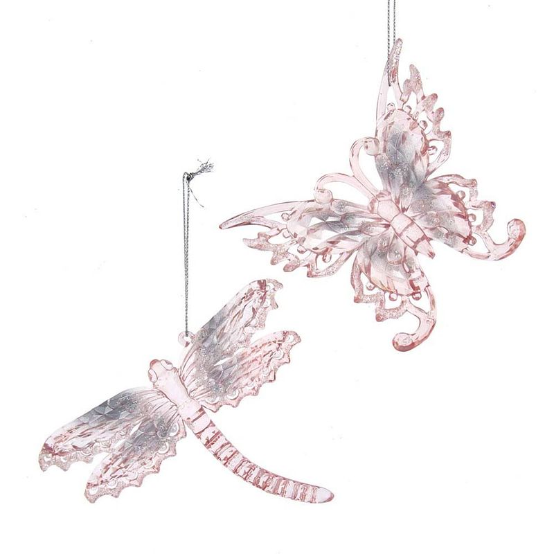 Foto van Kurt s. adler - pink/clear butterfly& dragonfly 4.9 inch