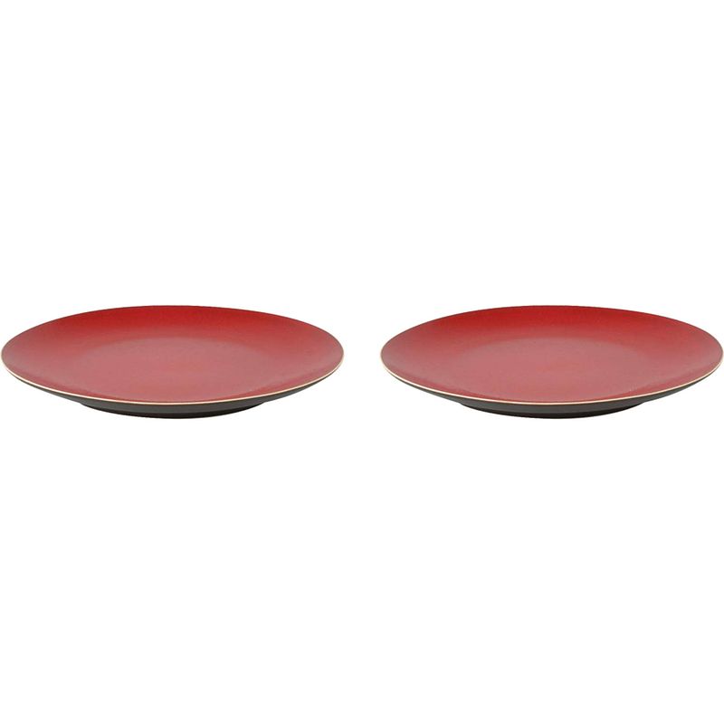 Foto van Palmer bord lava 21.5 cm bruin rood stoneware 2 stuk(s)