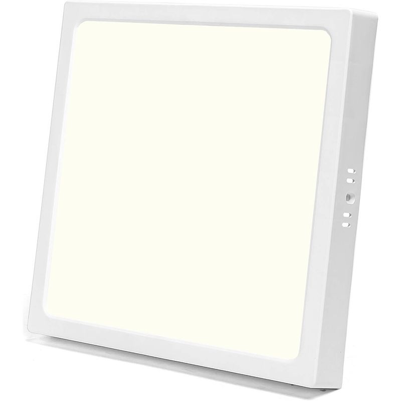 Foto van Led paneel - downlight - aigi - natuurlijk wit 4000k - 24w - 30x30 - opbouw - vierkant - wit - flikkervrij