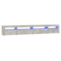 Foto van The living store tv-meubel betongrijs 270x35x40 cm - led-verlichting