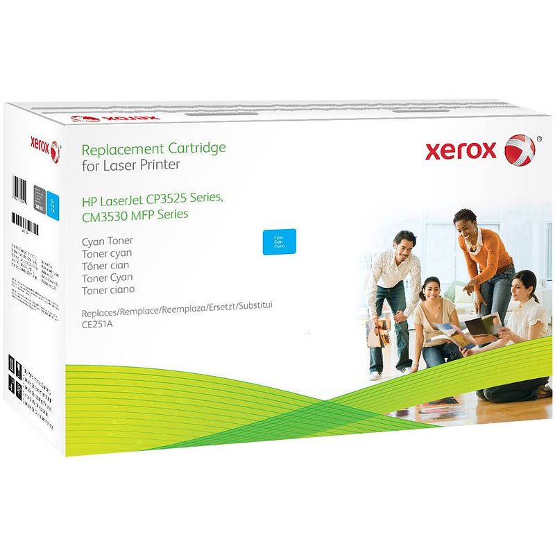 Foto van Xerox 106r01584 tonercassette vervangt hp 504a, ce251a cyaan 8500 bladzijden compatibel toner