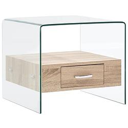 Foto van Vidaxl salontafel met lade 50x50x45 cm gehard glas