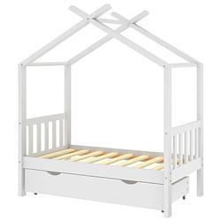 Foto van The living store kinderbedframe boomhut-stijl - 146 x 77 x 190 cm - massief grenenhout - wit