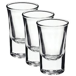 Foto van Set van 3x stuks shotglazen/shotglaasjes van glas 57 ml - borrelglazen - shotjes
