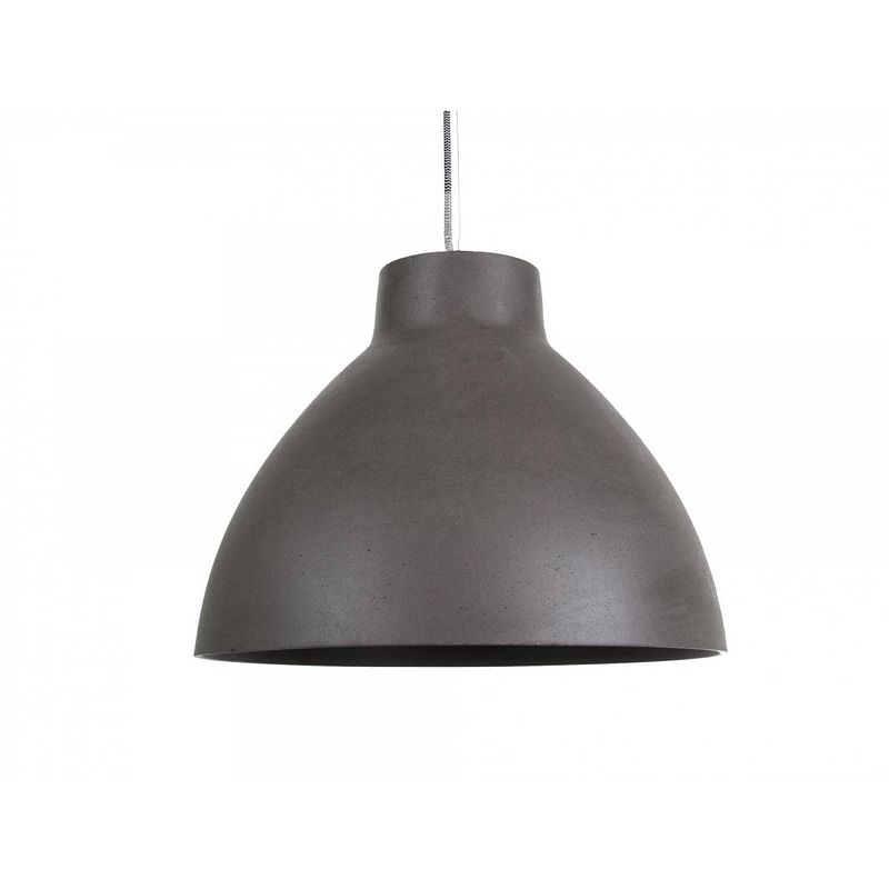 Foto van Leitmotiv hanglamp sandstone look 33 cm staal 40w donkergrijs