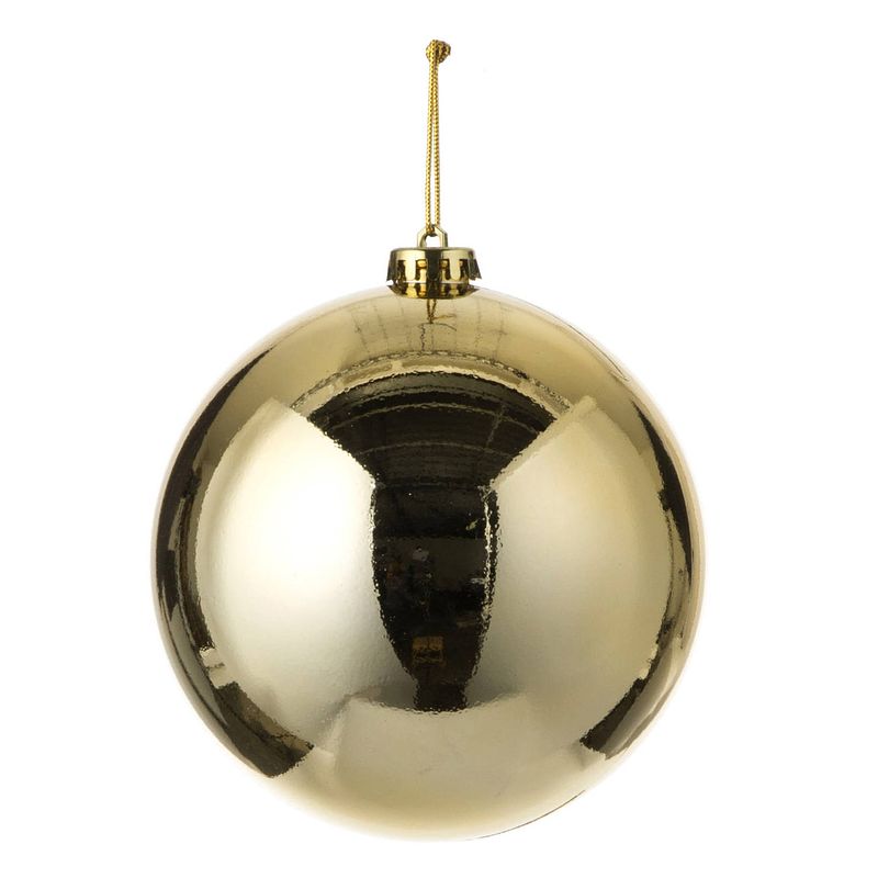 Foto van 1x grote kunststof kerstballen goud 15 cm - kerstbal