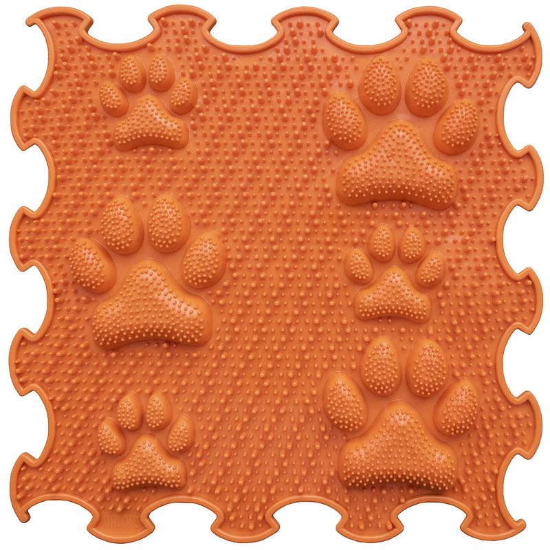 Foto van Ortoto sensory massage puzzle mat lucky paws pompoen oranje