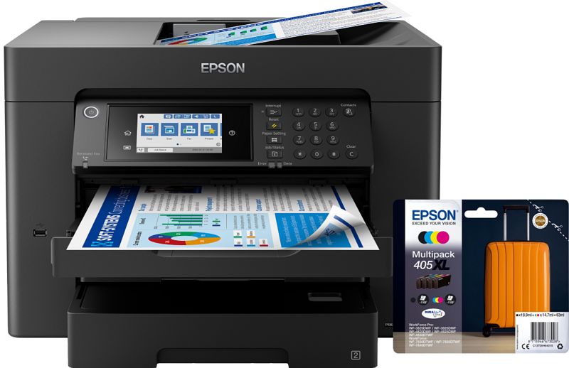 Foto van Epson workforce wf-7840dtwf + 1 set extra inkt