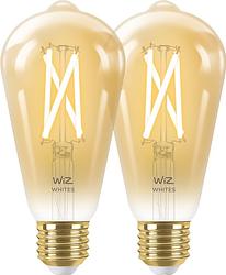 Foto van Wiz smart filament lamp edison 2-pack - warm tot koelwit licht - e27