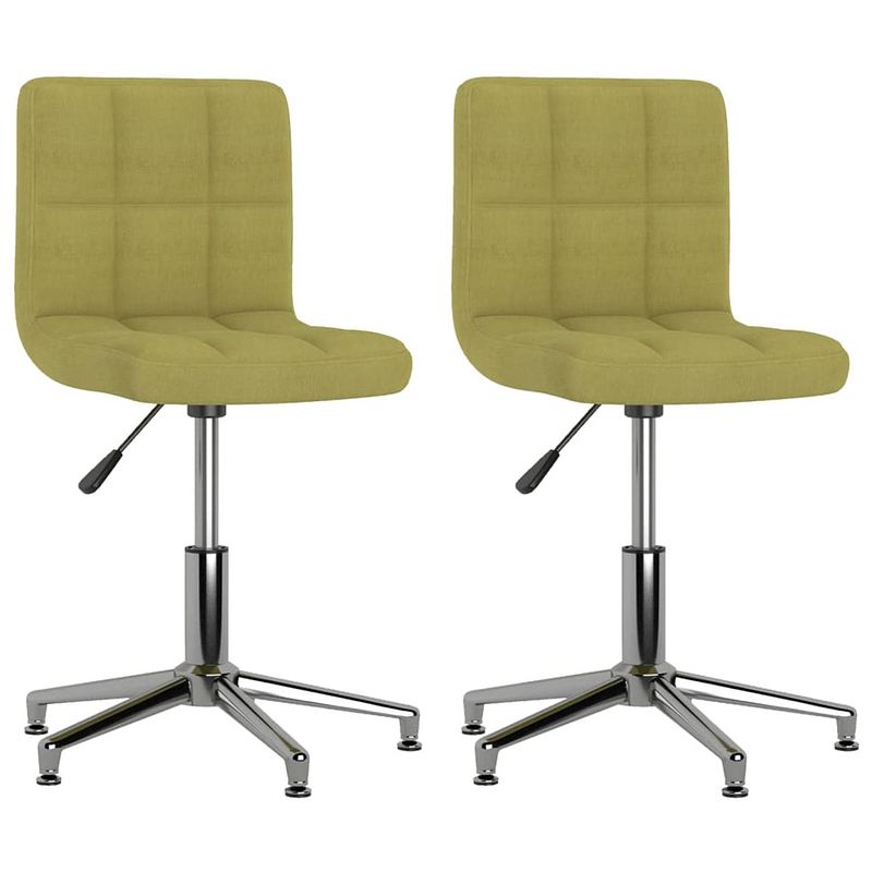 Foto van The living store verstelbare draaistoel - eetkamerstoelen - 40x47 cm - groen fluweel