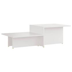 Foto van The living store salontafel bewerkt hout - 111.5 x 50 x 33 cm - wit