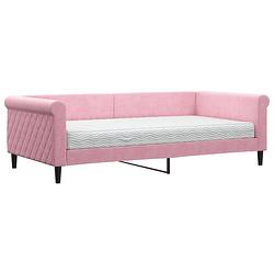 Foto van Vidaxl slaapbank met matras 100x200 cm fluweel roze