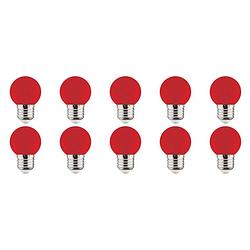 Foto van Led lamp 10 pack - romba - rood gekleurd - e27 fitting - 1w