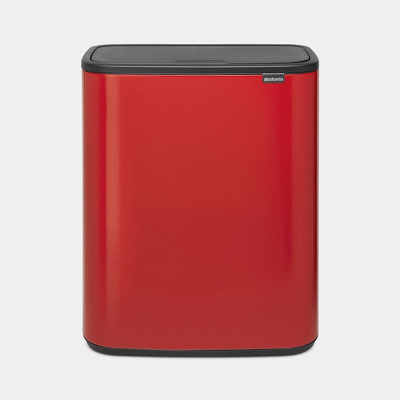 Foto van Brabantia bo touch bin afvalemmer 2 x 30 liter met 2 kunststof binnenemmers - passion red