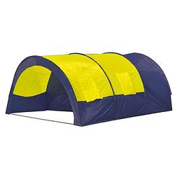 Foto van Polyester kampeertent 6-persoons (blauw/geel)