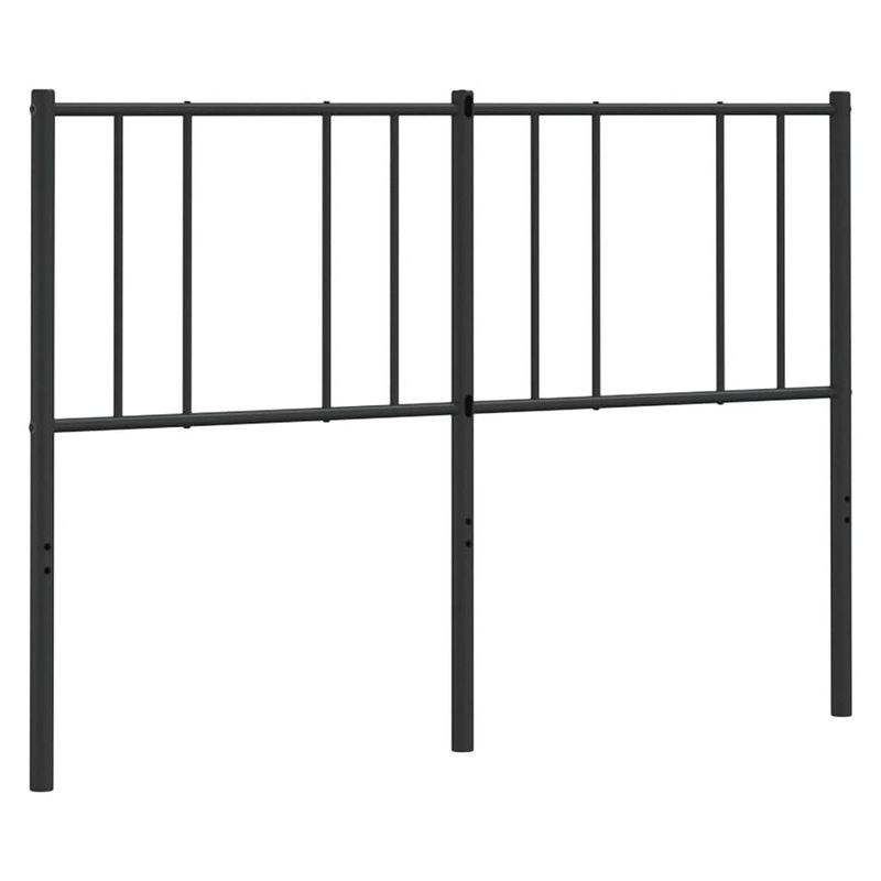 Foto van The living store hoofdbord metalen bed - 142x90 cm - zwart - staal