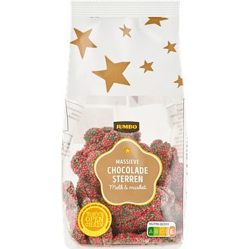 Foto van Jumbo massieve chocolade sterren melk & musket 150 g