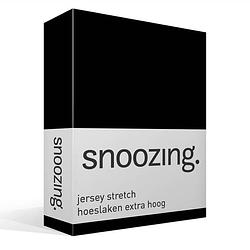 Foto van Snoozing stretch - hoeslaken - extra hoog - 120/130x200/220/210 - zwart