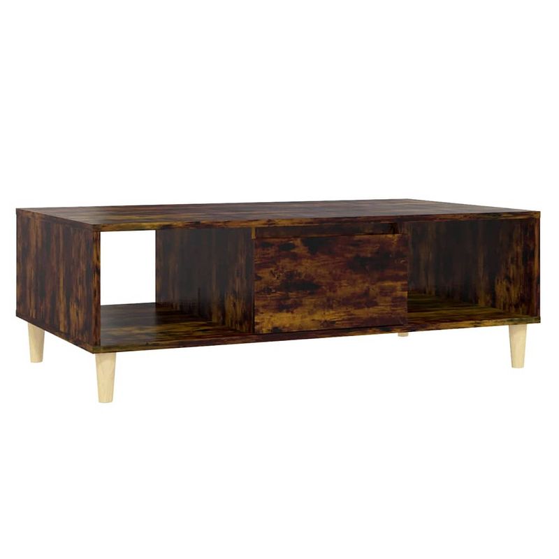 Foto van The living store salontafel scandinavische charme - gerookt eiken - 103.5 x 60 x 35 cm