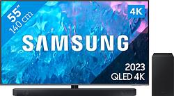 Foto van Samsung qled 55q74c (2023) + soundbar