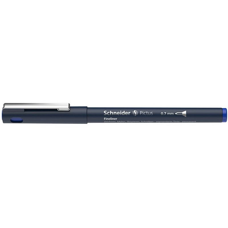 Foto van Schneider fineliner permanent pictus 0,7 mm edelstaal blauw