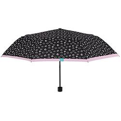 Foto van Perletti paraplu cirkels dames 97 cm microfiber zwart/roze