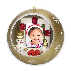 Foto van Haes deco - foto kerstbal xl voor pasfoto 3,5 x 4,5 cm - rond 10 cm - ls442hs