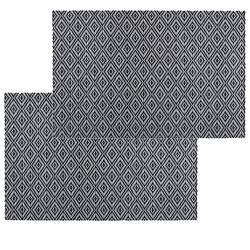 Foto van Set van 6x stuks placemats grafische print zwart texaline 45 x 30 cm - placemats
