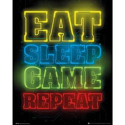 Foto van Gbeye gaming eat sleep game repeat poster 40x50cm