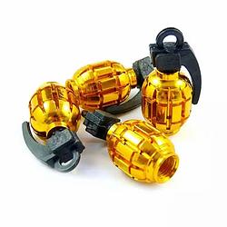 Foto van Tt-product ventieldoppen gold grenades handgranaat 4 stuks goud