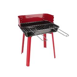 Foto van Gebor - rechthoekige barbecue - bbq - houtskool barbecue - grill - rood - zwart - metaal - 35x28x44.5cm