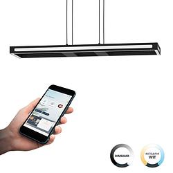 Foto van Eglo connect.z salvilanas-z hanglamp - 77 cm - zwart/wit - instelbaar wit licht - dimbaar - zigbee