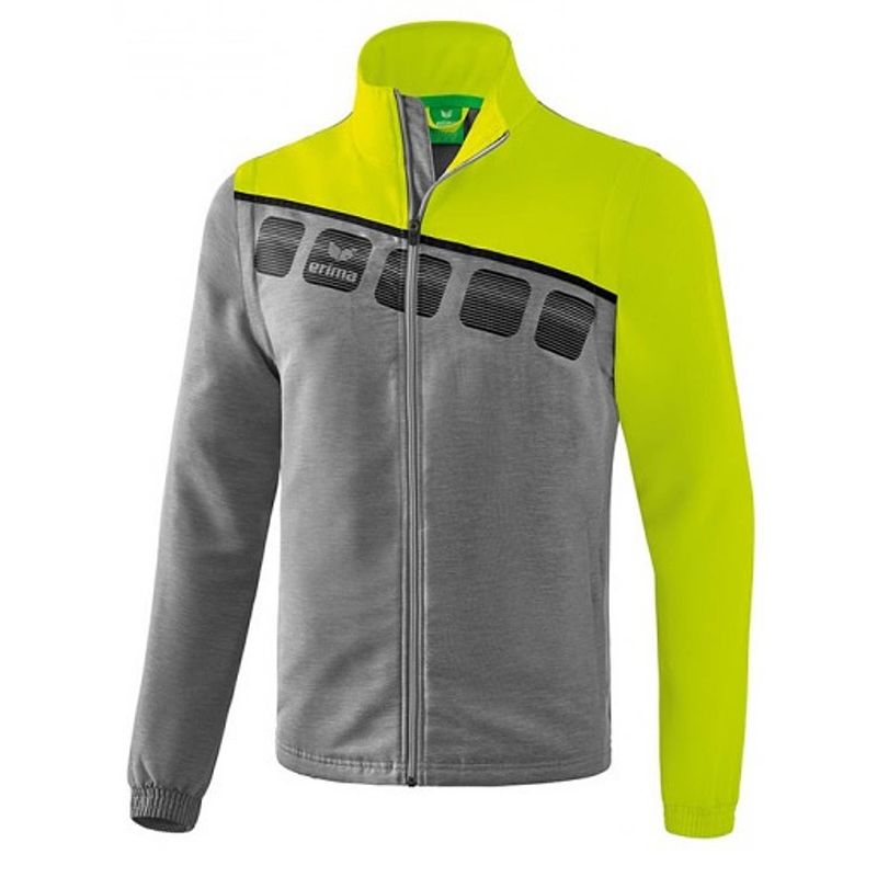 Foto van Outdoorjas 5-c polyester grijs/lime maat l