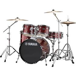 Foto van Yamaha rdp0f5 rydeen burgundy glitter drumstel met paiste bekkens