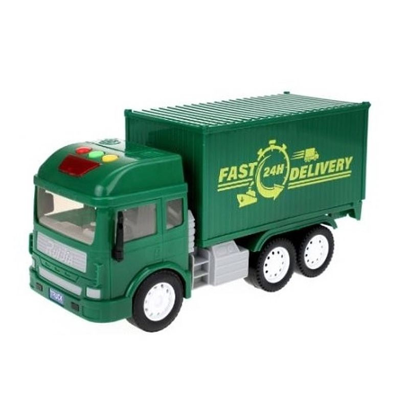 Foto van Toi-toys vrachtwagen met licht en geluid groen 27 cm