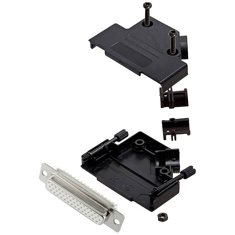 Foto van Encitech d45pk-p-25-hds44-w-k 6355-8055-13 d-sub female connectorset 45 ° aantal polen: 44 soldeerkelk 1 stuk(s)