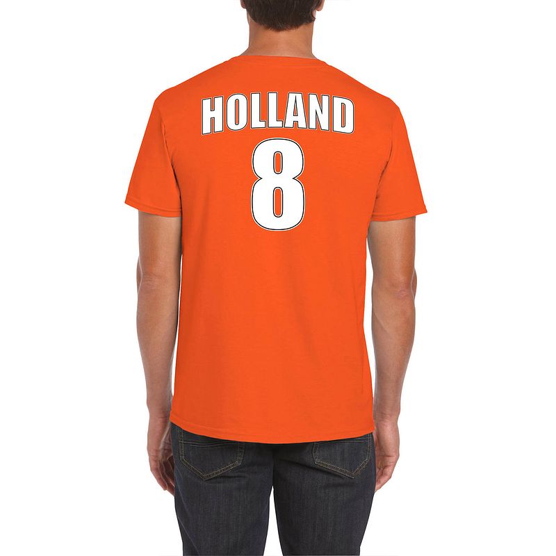 Foto van Holland shirt met rugnummer 8 - nederland fan t-shirt / outfit voor heren xl - feestshirts