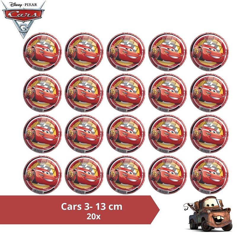 Foto van Bal - voordeelverpakking - cars - 13 cm - 20 stuks