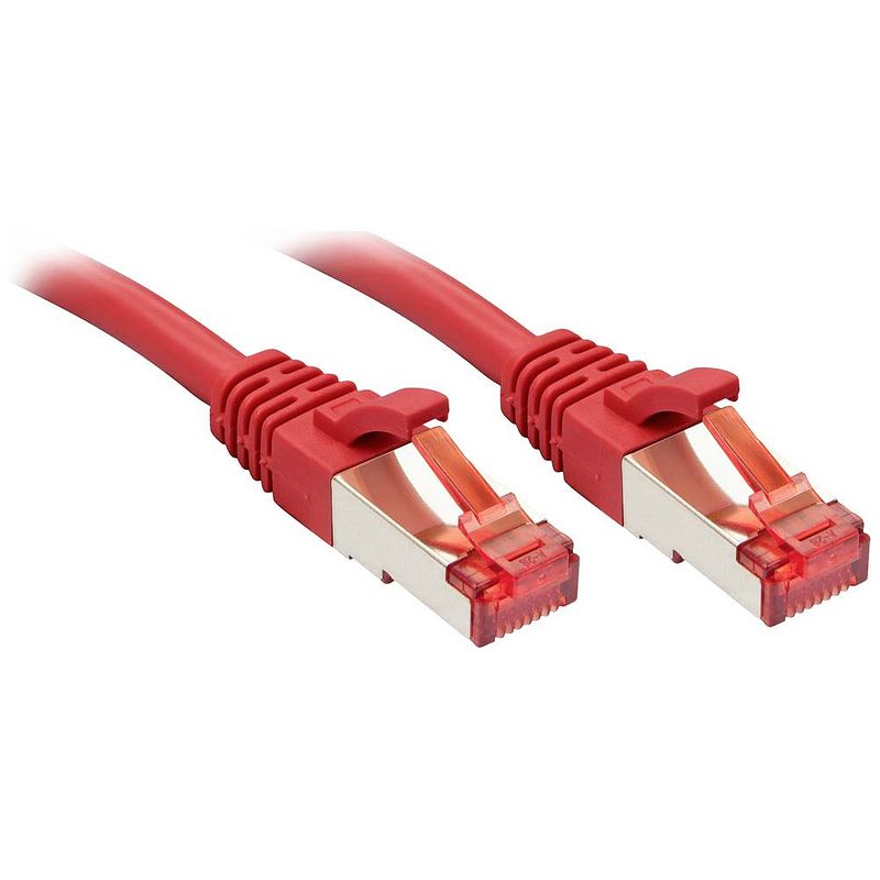 Foto van Lindy 47733 rj45 netwerkkabel, patchkabel cat 6 s/ftp 1.5 m rood 1 stuk(s)