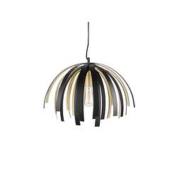 Foto van Leitmotiv willow lamp - hanglamp - aluminium - ø50 x 35 cm - zwart/goudkleurig